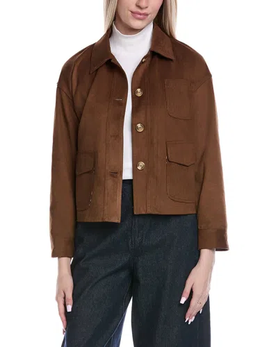 Color Block Jacket In Brown