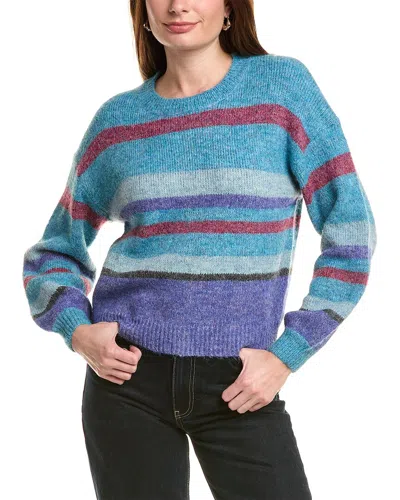 Color Block Wool-blend Pullover In Multi