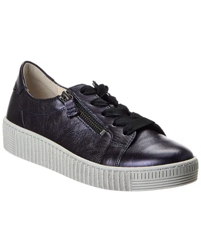Gabor Leather Sneaker In Blue