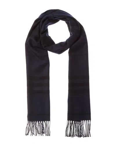 Burberry Check Wool Scarf In Blue