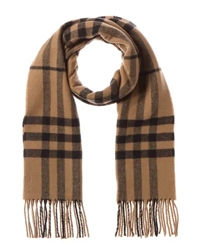 Burberry Check Wool Scarf In Sand