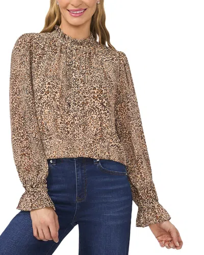 Cece Y-neck Top In Neutral