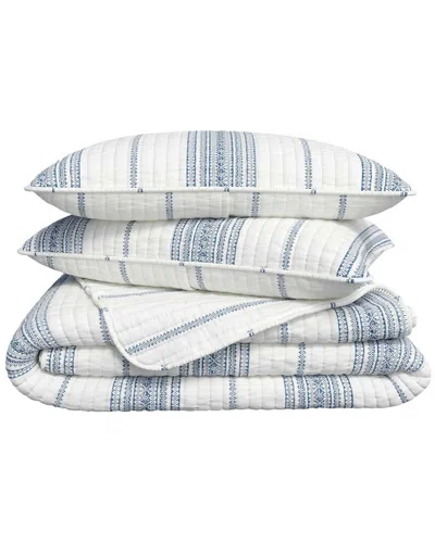 Linery & Co Farmhouse Stripe Microfiber Quilt Set With Shams