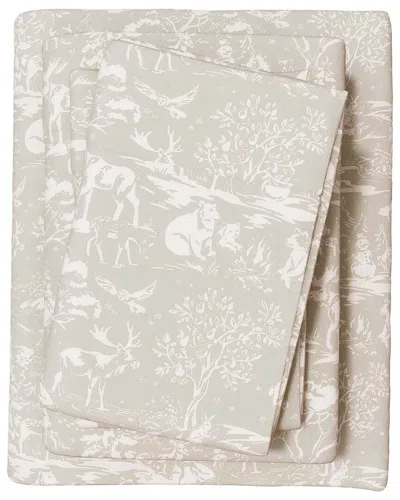 Linery & Co Elevated Holiday 100% Turkish Cotton Flannel Sheet Set