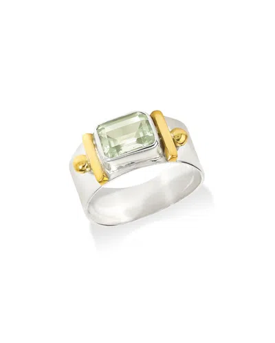 Tiramisu Silver 2.40 Ct. Tw. Green Amethyst Solitaire Ring In Metallic