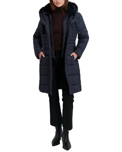 Tahari Casey Puffer Jacket In Blue