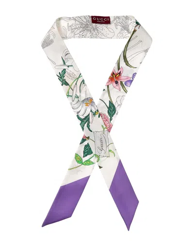 Gucci Printed Silk Twill Ribbon Scarf In Multi
