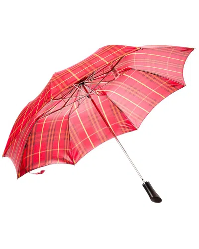 Burberry Check Umbrella In Red