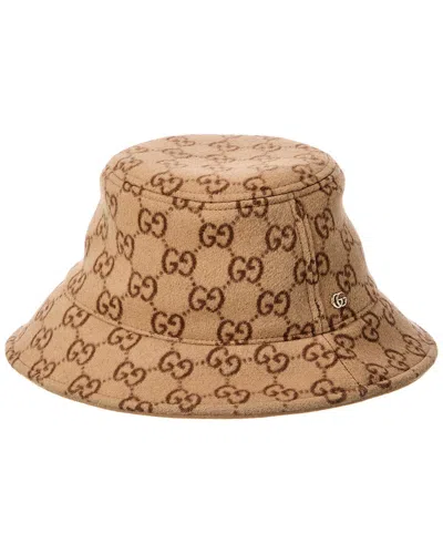 Gucci Gg Jacquard Wool Bob Hat In Brown