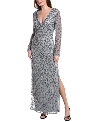 Issue New York Bead Embellished Maxi Dress In Gray
