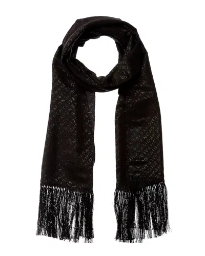 Givenchy Logo Evening Silk-blend Scarf In Black