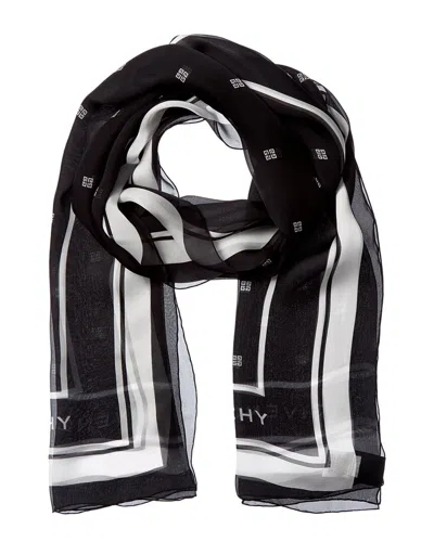 Givenchy Plumetis Silk Scarf In Black