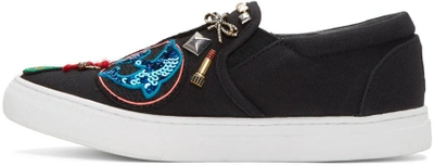 Shop Marc Jacobs Black Embroidered Mercer Sneakers