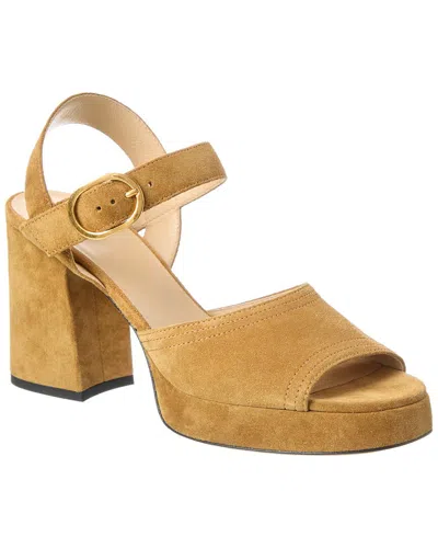 Valentino Garavani 100mm Fawcette Vlogo Suede Platform Sandals In Neutral