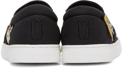 Shop Marc Jacobs Black Embroidered Mercer Sneakers