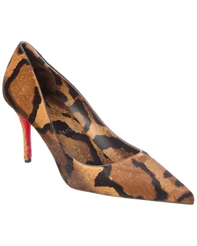 Christian Louboutin Miss Z Pony Skin Pumps With Leopard Print In Brown