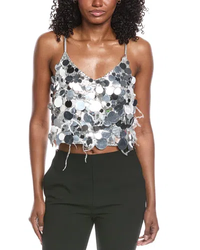 Walter Baker Dynah Sequin Top In Gray