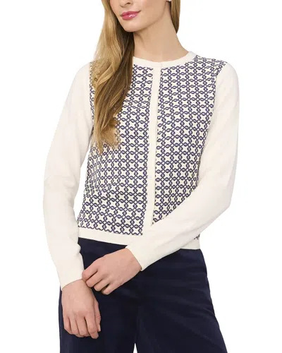 Ted Baker Laoshen Colorblocked Cardigan In White