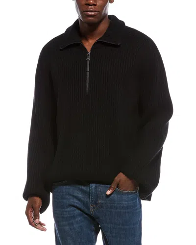 Simkhai Men's Knitted Henry Half Zip In Black In Black