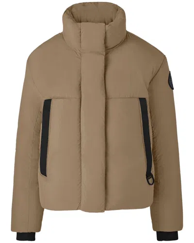 Canada Goose Junction Cropped Black Label Puffer Coat In Brown