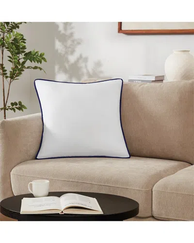 Brooklyn Loom Solid Contrast Piped Decorative Pillow In White