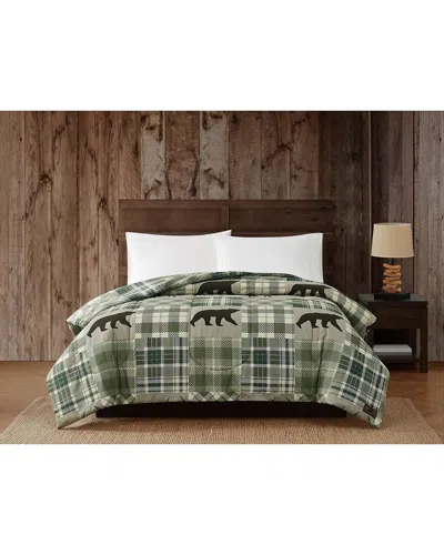 Mossy Oak Bear Patchwork Comforter In Green