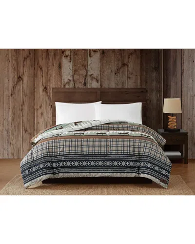 Mossy Oak Rock Ledge Creek Stripe Comforter In Gray
