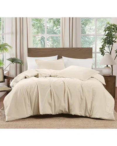 Brooklyn Loom Matte Cotton Velvet Comforter Set In White