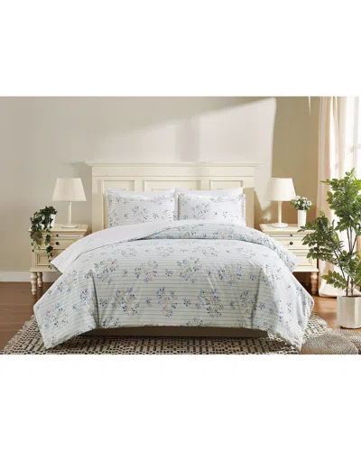 Cottage Classics Emma Floral Comforter Set In Gray