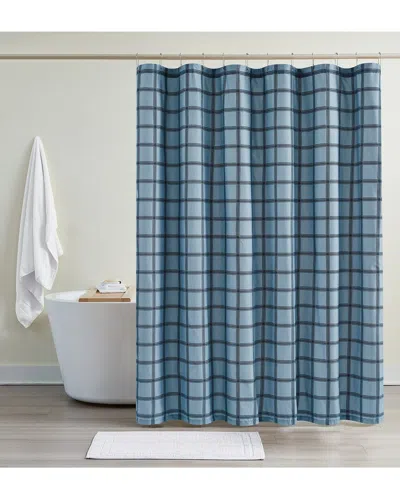 Cannon Luka Grid Shower Curtain In Blue