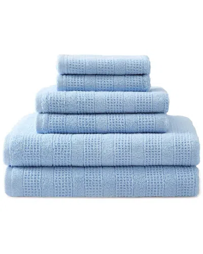 Martha Stewart Bedford Cottage 100% Cotton Solid 6pc Towel Set In Blue