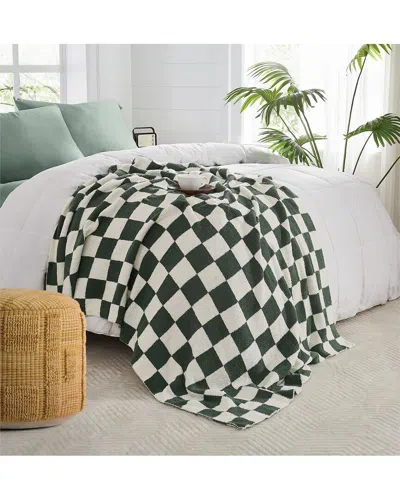 Truly Soft Cozy Checkerboard Reversible Throw In Multi