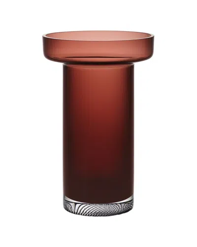 Kosta Boda Handmade Limelight Rose Caramel Vase In Red