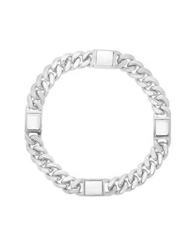Italian Silver Fancy Chain Bracelet In Metallic