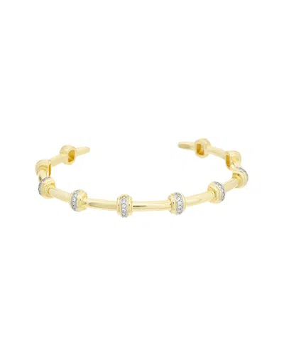 Juvell Plated Cz Cuff Bangle Bracelet In Gold
