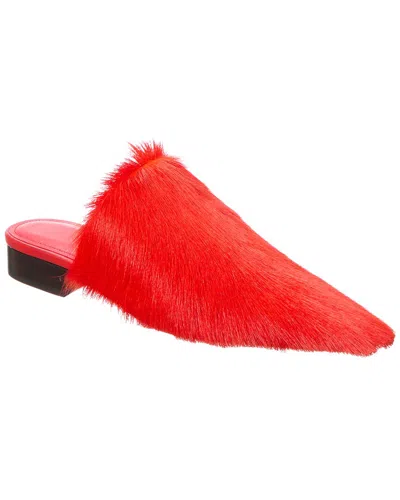 Ferragamo Haircalf Mule In Red