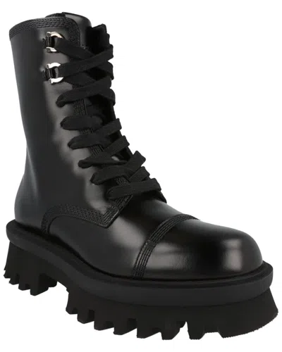 Ferragamo Black 30 Gancini Leather Biker Boots In Black