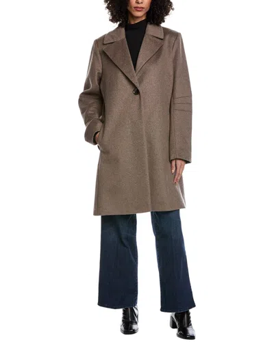 Via Spiga Walker Wool-blend Coat In Brown