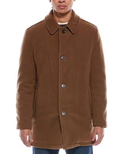 Cole Haan Signature Wool-blend Car Coat In Brown
