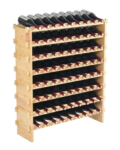 Vevor 72 Bottle Stackable Modular Wine Rack In Brown