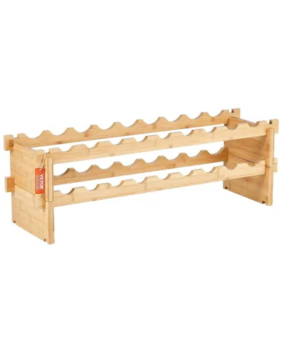 Vevor 18 Bottle Stackable Modular Wine Rack In Brown