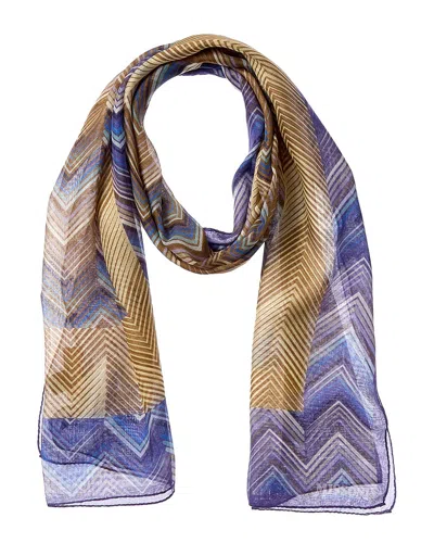 Missoni Silk-blend Scarf In Purple