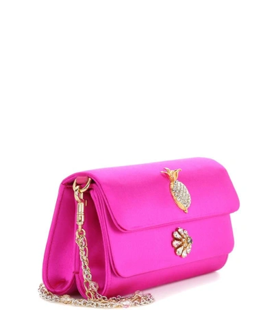 Shop Dolce & Gabbana Dorina Satin Shoulder Bag In Shockieg Piek