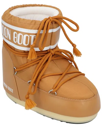 Moon Boot Icon Low Nylon Ankle Boots With Padded Shaft In Brown