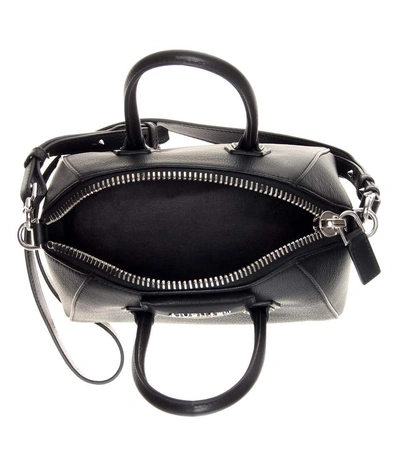 Shop Givenchy Antigona Mini Leather Shoulder Bag In Black