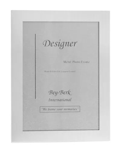 Bey-berk Brushed Metal Picture Frame With Easel Back In Gray