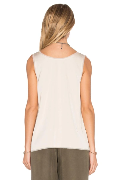 Shop Vince Unfinished Edge Trimmed Tank In Bleached