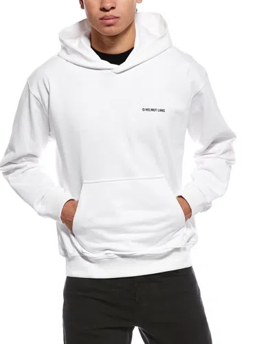 Helmut Lang Plastic Compact Cotton Graphic Hoodie In White