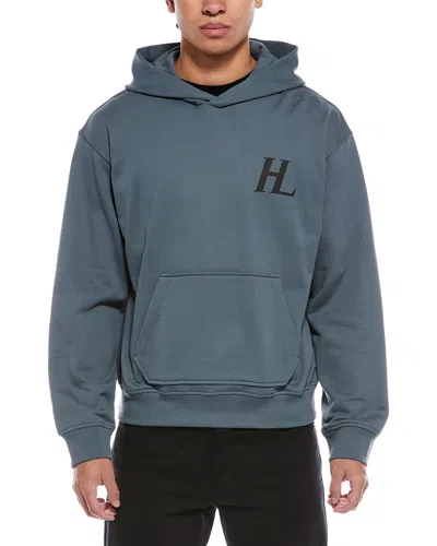 Helmut Lang Capsule Logo Pullover Hoodie In Blue