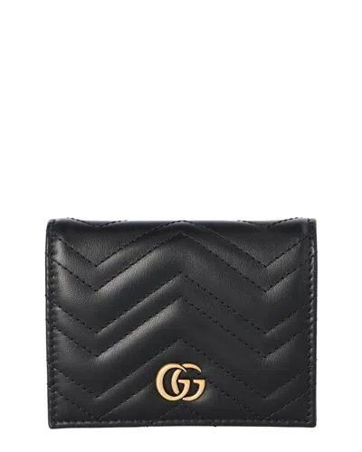 Gucci Gg Marmont Leather Card Case In Black